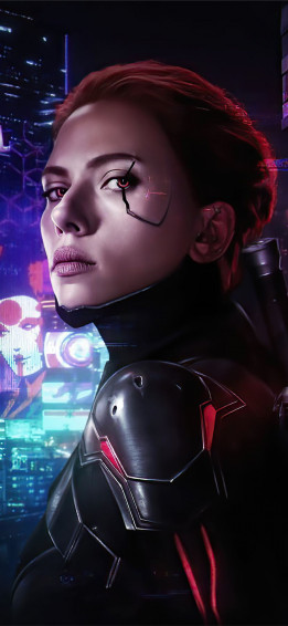Black Widow Cyborg 4k iPhone Wallpaper