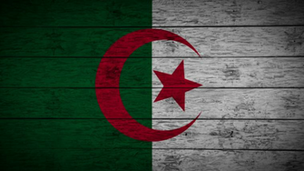 Painting Flag Of Algeria On Old Wood Boards With Four Different