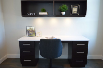 Desk And Shelves 4k Wallpaper