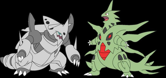 Mega Aggron And Tyranitar By Obsidianblack555
