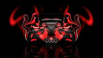 Car Wallpaper Chevrolet Corvette C7 Stingray Red Rear