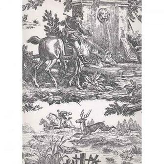 Wallpaper Toile Hunting Scene