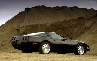 Chevrolet Corvette C4 Black Side Low Angle Wallpaper