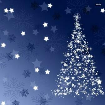 Sparkling Blue Christmas Tree Wallpaper Holiday