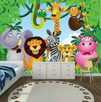 Jungle Fun Kids Room Wallpaper Wall Mural