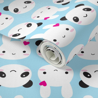 Super Cute Kawaii Bunny And Panda Spoonflower
