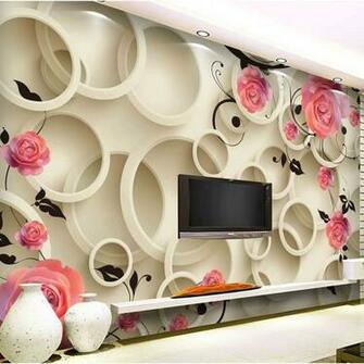 Wallpaper 3d HD Rose Wall Stickers Modern Jpg