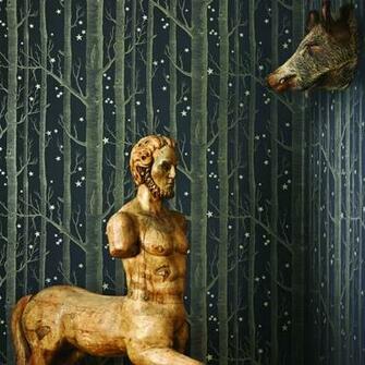 Cole And Son S Whimsical Range Wallpaper Woods Stars Black