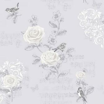 French Grey M0835 Jenny Wren Rose Birds Music Butterfly