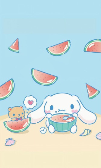 Cute Girly Watermelon Cartoon Wallpaper