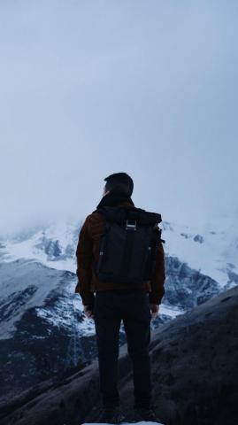 Wallpaper Man Alone Mountains Travel Nature