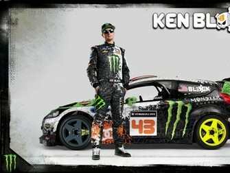 Wallpaper Ken Block Monster Energy Ford