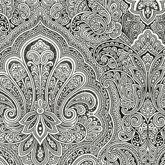 Gorgeous Black And White Paisley Wallpaper