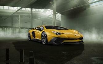 Wallpaper Lamborghini Aventador Yellow Side