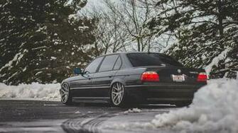 Wallpaper Bmw E38 740il Black Rear