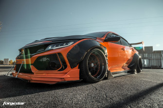 Orange Honda Civic Fk8 Type R Widebody On Forgestar M14 Modular