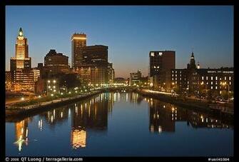 Photo Providence Skyline At Dusk Rhode Island Usa