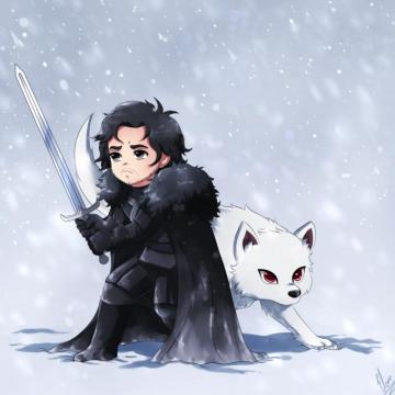 Jon Snow And Ghost Art Illustration John