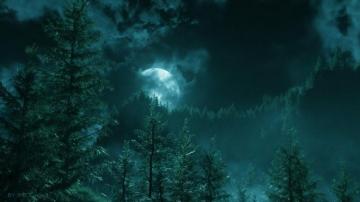 Wallpaper Id Fantasy Moon Tree Luminos Luna Song