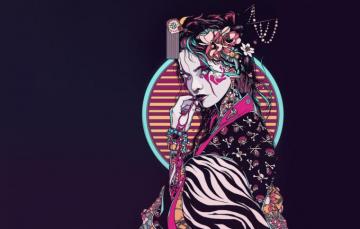 Wallpaper Girl Minimalism Look Japan Asian Tattoo