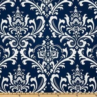 Navy Damask Bleu