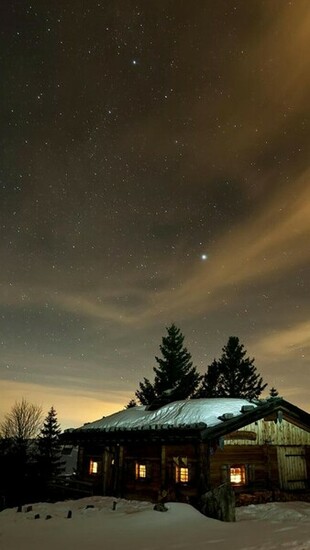 Winter Night Sky iPhone 5s Wallpaper