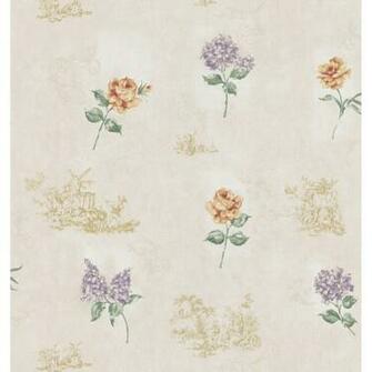 Purple Vintage Toile Wallpaper This