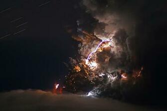 Volcano Lightning Wallpaper