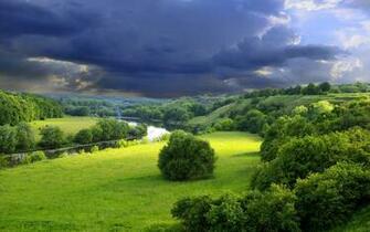 Wallpaper Clouds Cloudy Sky Gloomy Gray Bushes