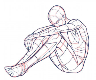 Anime Male Sitting Poses Drawing Wallpaper