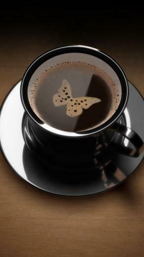 Coffee Butterfly iPhone Wallpaper