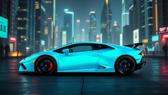 Neon Blue Lamborghini Wallpaper