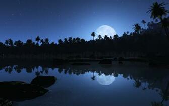 Aqua Blue Night Wallpaper HD
