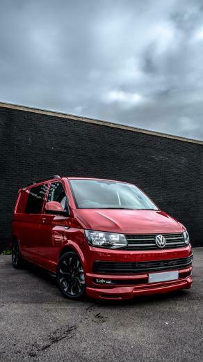 Wallpaper Volkswagen Transporter Minivan Red