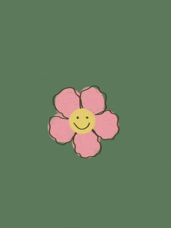 Happy Flower Wallpaper Pink And Green iPhone