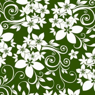 Abstract Floral Ornament On Green Background Vector Graphics