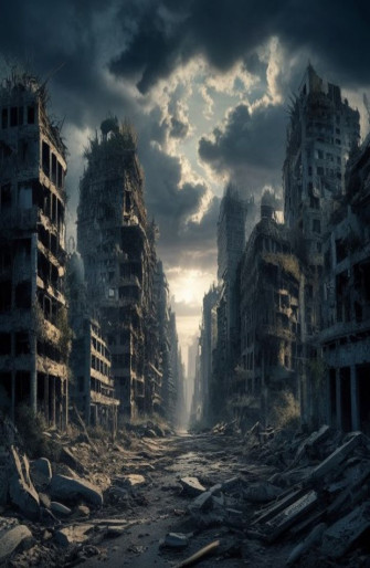 Destroyed City Background
