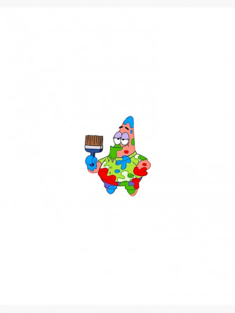 Art Painting Patrick Star Spongebob Aesthetic Meme Sticker