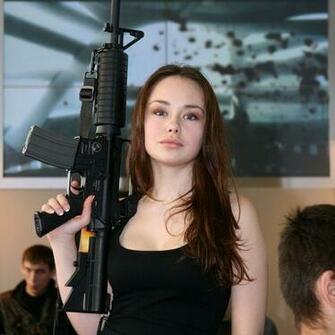 Brunette With Ar Wallpaper