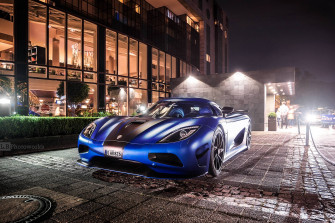 Shmee150 The Satin Blue Koenigsegg Agera R Spotted In