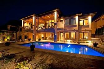 Homes Pool Pools Naght Night House Villa Swimming HD Wallpaper