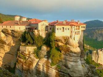 Orthodox Monastery Of The Holy Trinity Meteora Near Town