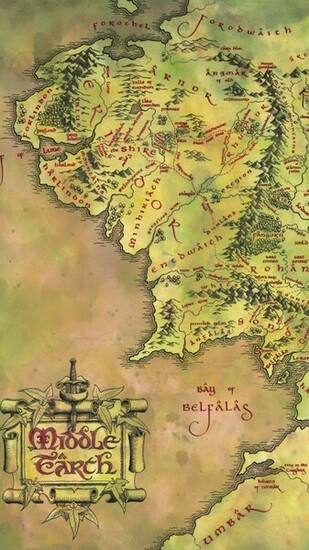 Middle Earth Map The Lord Of Rings Mobile Wallpaper