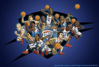 Cartoon Of Okc Thunder Players By Heckthor
