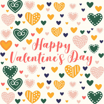 Cute Valentines Happy Valentine S Day Greeting Colorful Hearts Wallpaper