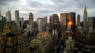 New York Skyline Sunset Wallpaper