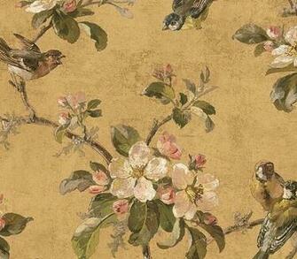 Interior Place Gold Birds Of Versailles Wallpaper