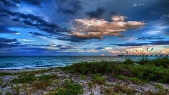 Blue Sky Beachfront Wallpaper Colorful Better