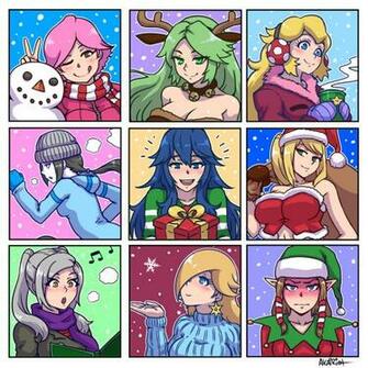 Female Villager Palutena Peach Wii Fit Trainer Lucina Tsundere