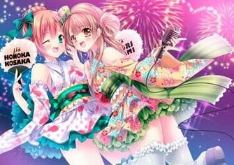 Byruu Fan Fireworks Japanese Clothes Kousaka Honoka Love